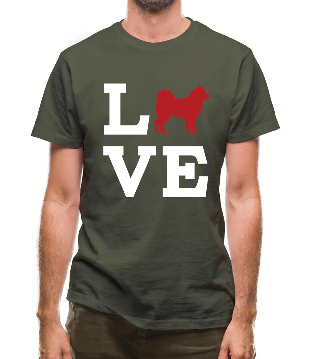 Love Alaskan Malamute Dog Silhouette Mens T-Shirt