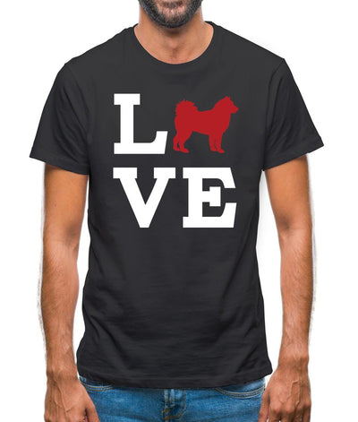 Love Alaskan Malamute Dog Silhouette Mens T-Shirt