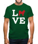 Love Alaskan Malamute Dog Silhouette Mens T-Shirt