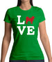 Love Alaskan Malamute Dog Silhouette Womens T-Shirt