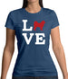 Love Alaskan Malamute Dog Silhouette Womens T-Shirt