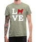 Love Alaskan Malamute Dog Silhouette Mens T-Shirt