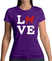 Love Alaskan Malamute Dog Silhouette Womens T-Shirt