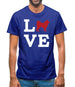 Love Alaskan Malamute Dog Silhouette Mens T-Shirt