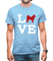 Love Alaskan Malamute Dog Silhouette Mens T-Shirt