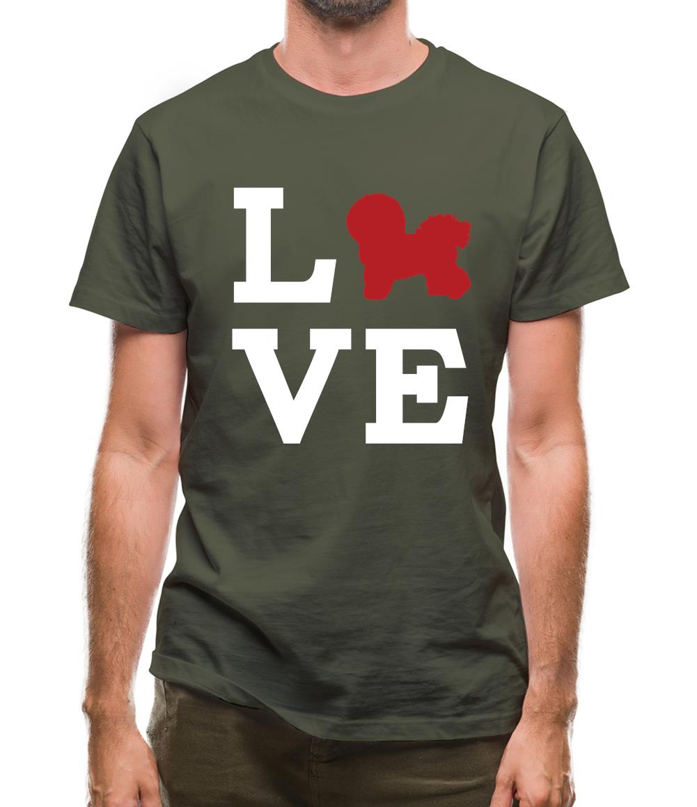 Love Bichons Frise Dog Silhouette Mens T-Shirt