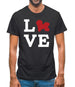 Love Bichons Frise Dog Silhouette Mens T-Shirt