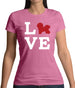 Love Bichons Frise Dog Silhouette Womens T-Shirt