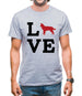 Love Border Collie Dog Silhouette Mens T-Shirt