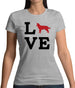 Love Border Collie Dog Silhouette Womens T-Shirt