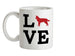 Love Border Collie Dog Silhouette Ceramic Mug
