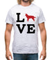 Love Border Collie Dog Silhouette Mens T-Shirt