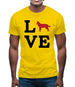 Love Border Collie Dog Silhouette Mens T-Shirt