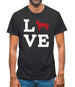 Love Border Collie Dog Silhouette Mens T-Shirt