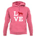 Love Border Collie Dog Silhouette unisex hoodie