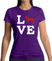 Love Border Collie Dog Silhouette Womens T-Shirt