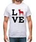 Love Boston Terrier Dog Silhouette Mens T-Shirt