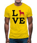 Love Boston Terrier Dog Silhouette Mens T-Shirt