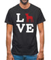 Love Boston Terrier Dog Silhouette Mens T-Shirt