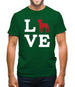 Love Boston Terrier Dog Silhouette Mens T-Shirt