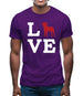 Love Boston Terrier Dog Silhouette Mens T-Shirt