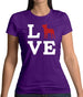 Love Boston Terrier Dog Silhouette Womens T-Shirt