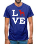 Love Boston Terrier Dog Silhouette Mens T-Shirt