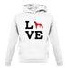 Love Boxer Dog Silhouette unisex hoodie