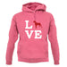 Love Boxer Dog Silhouette unisex hoodie