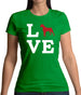 Love Boxer Dog Silhouette Womens T-Shirt