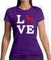 Love Boxer Dog Silhouette Womens T-Shirt