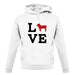 Love Bull Dog Silhouette unisex hoodie