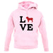 Love Bull Dog Silhouette unisex hoodie