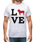 Love Bull Dog Silhouette Mens T-Shirt