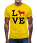 Love Bull Dog Silhouette Mens T-Shirt