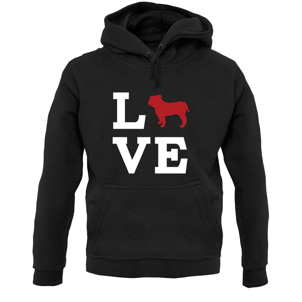 Love Bull Dog Silhouette Unisex Hoodie