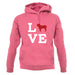 Love Bull Dog Silhouette unisex hoodie