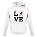 Love Bull Terrier Dog Silhouette unisex hoodie