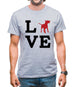 Love Bull Terrier Dog Silhouette Mens T-Shirt