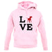 Love Bull Terrier Dog Silhouette unisex hoodie