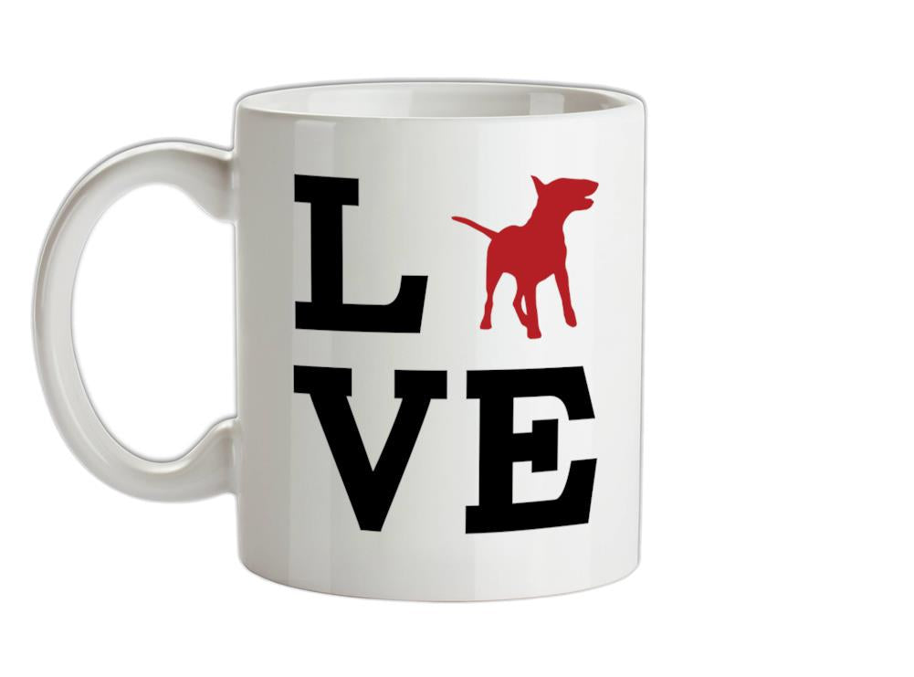 Love Bull Terrier Dog Silhouette Ceramic Mug