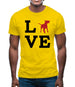 Love Bull Terrier Dog Silhouette Mens T-Shirt