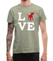 Love Bull Terrier Dog Silhouette Mens T-Shirt