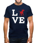 Love Bull Terrier Dog Silhouette Mens T-Shirt