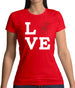 Love Bull Terrier Dog Silhouette Womens T-Shirt