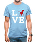 Love Bull Terrier Dog Silhouette Mens T-Shirt