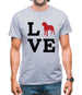 Love Bullmastiff Dog Silhouette Mens T-Shirt