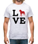 Love Bullmastiff Dog Silhouette Mens T-Shirt