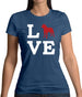 Love Bullmastiff Dog Silhouette Womens T-Shirt