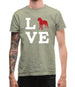 Love Bullmastiff Dog Silhouette Mens T-Shirt